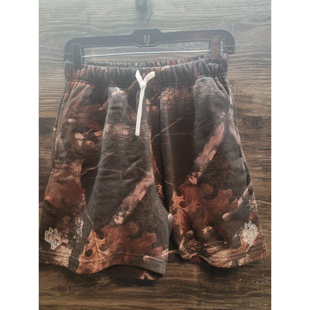 Darc Sport Wolves Woodlands Camo Cotton Sweat Shorts  Men's Small